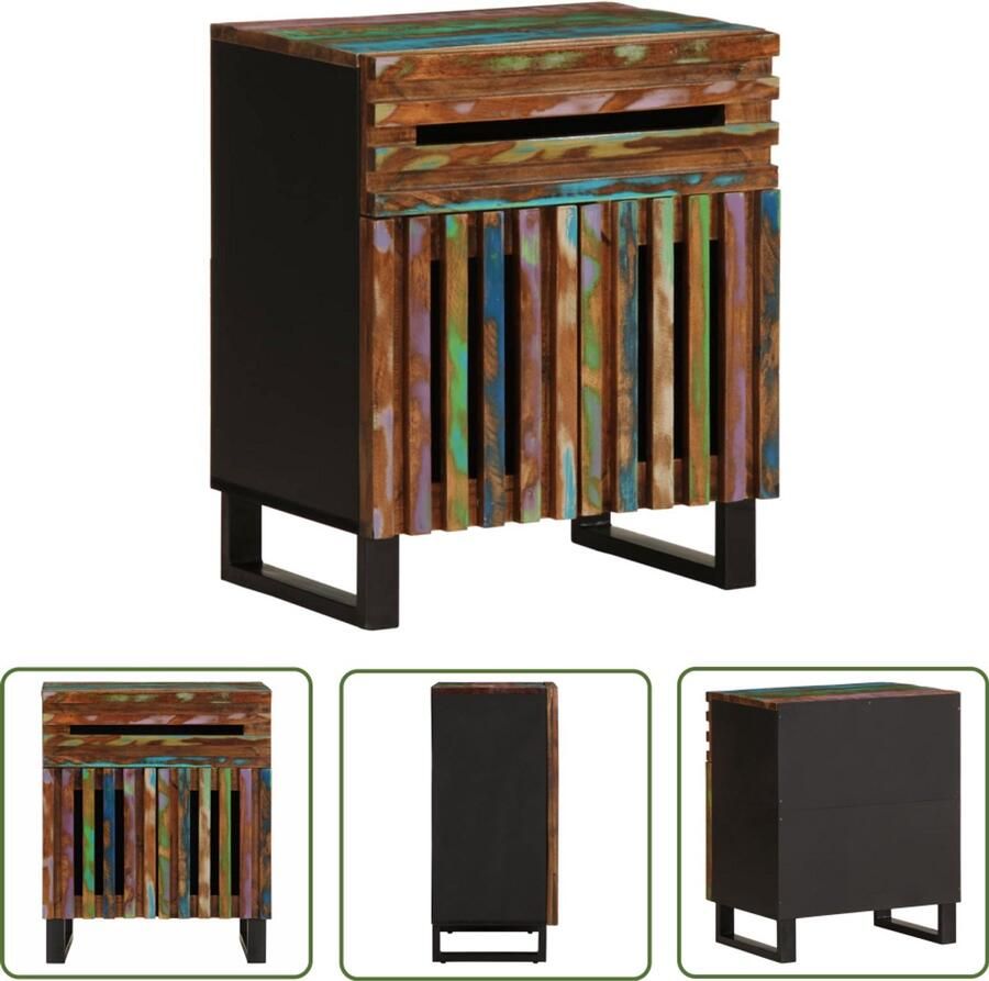 The Living Store Nachtkastje 50x34x60 cm massief acaciahout Nachtkastje Nachtkastjes Bijzettafel Wandkastje