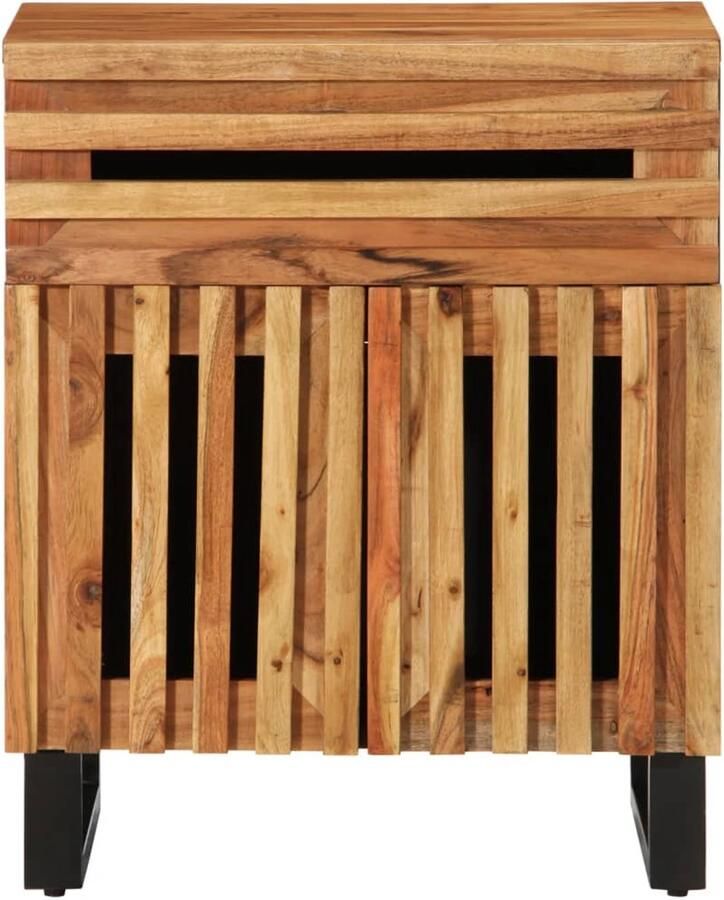 The Living Store Nachtkastje 50x34x60 cm massief mangohout bruin Nachtkastje Nachtkastjes Bijzettafel Wandkastje