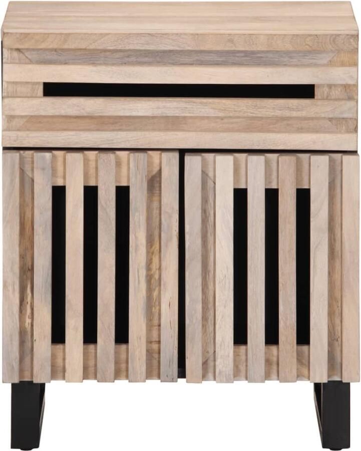 The Living Store Nachtkastje 50x34x60 cm massief ruw mangohout Nachtkastje Nachtkastjes Bijzettafel Wandkastje