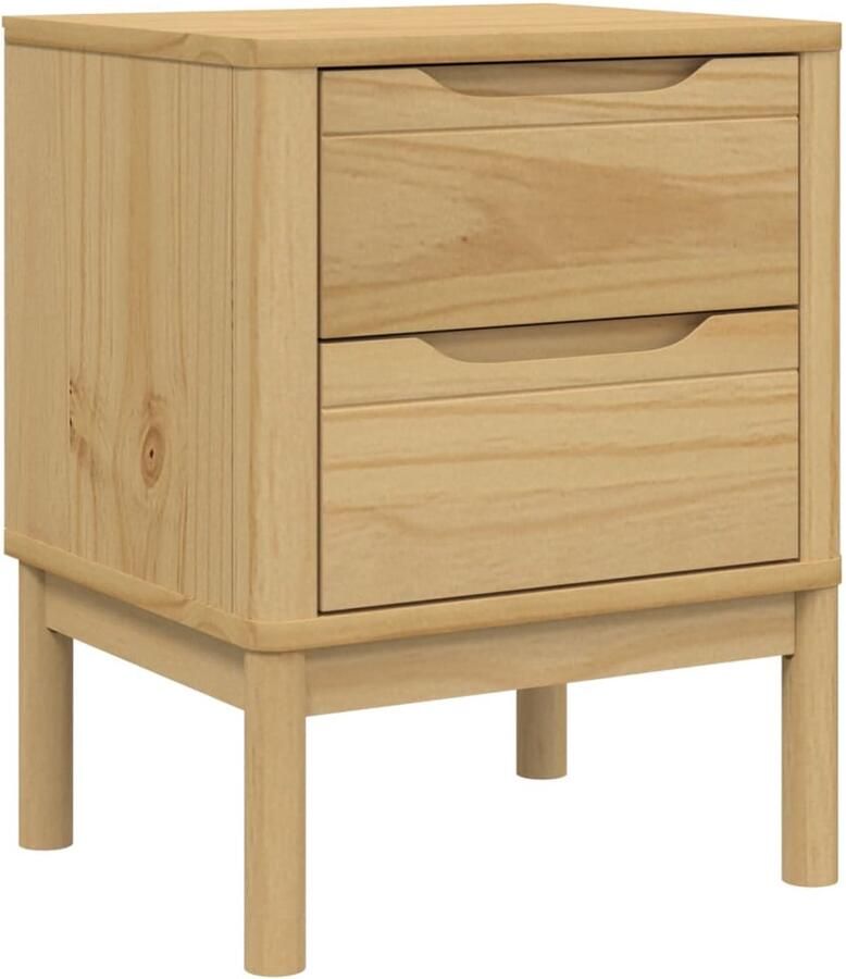 The Living Store Nachtkastje FLORO 45x39x57 cm massief grenenhout wasbruin Nachtkastje Bruin Massief Hout Grenenhouten Kast Woonaccessoires - Foto 2