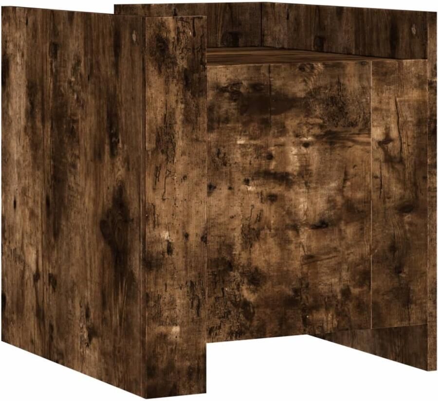 The Living Store Nachtkastje 45x50x50 cm bewerkt hout gerookt eikenkleurig Nachtkastje Kastje Houten Nachtlamptafel Robuust Hout Vintage Design - Foto 3