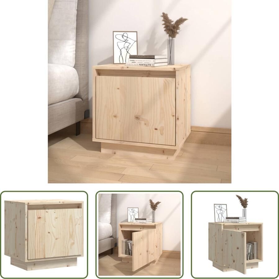 The Living Store Nachtkastje Grenenhout Universeel Kastje 40x30x40 cm Elegante Bijzettafel - Foto 2