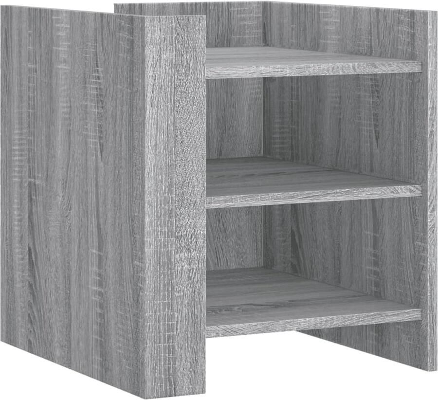 The Living Store Nachtkastje 45x50x50 cm bewerkt hout grijs sonoma eikenkleurig Nachtkastje Kastje Grijze Nachtstandaard Houten Nachtkastje Sonomaneukenkast - Foto 3