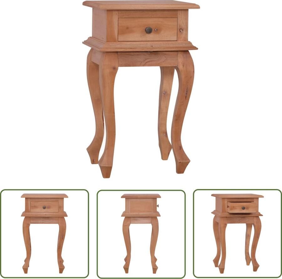 The Living Store Nachtkastje Mahoniehout 35x30x60cm Vintage Charme - Foto 2