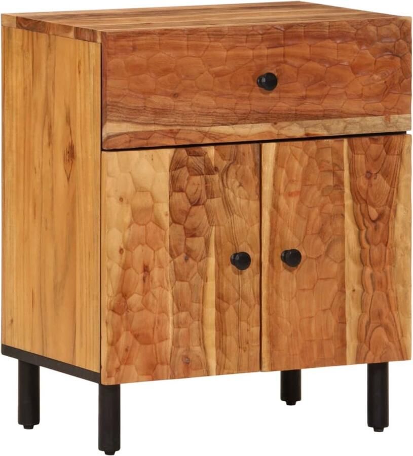 VidaXL The Living Store Nachtkastje 50x33x60 cm massief acaciahout Nachtkastje Kastje Slaapkamermeubilair Acaciahout Houten Kast - Foto 2