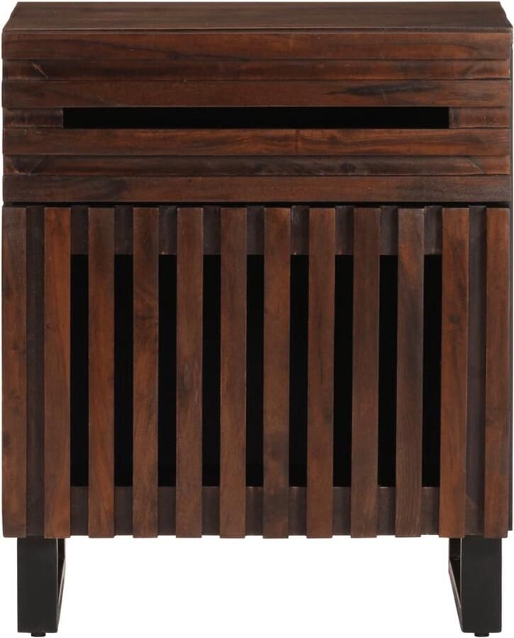 The Living Store Nachtkastje 50x34x60 cm massief mangohout bruin Nachtaandkast Nachtkastje Mangohouten Kast Bruine Kast Vintage Kast - Foto 3