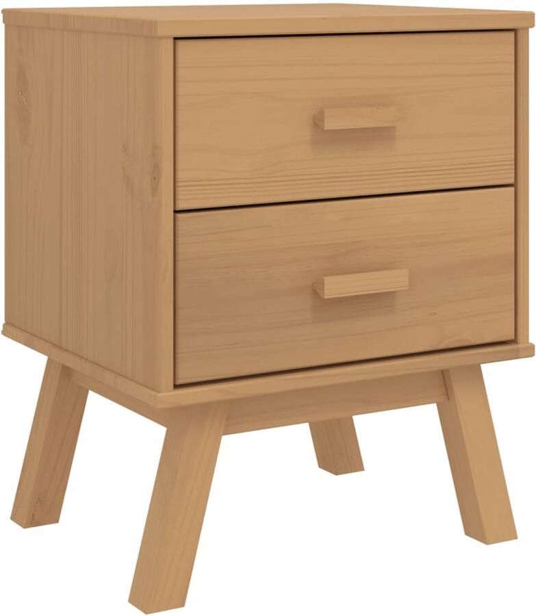 The Living Store Nachtkastje OLDEN massief grenenhout bruin Nachtkastje Scandinavisch Design Grenenhout Vintage Kast Bedroom Furniture - Foto 5