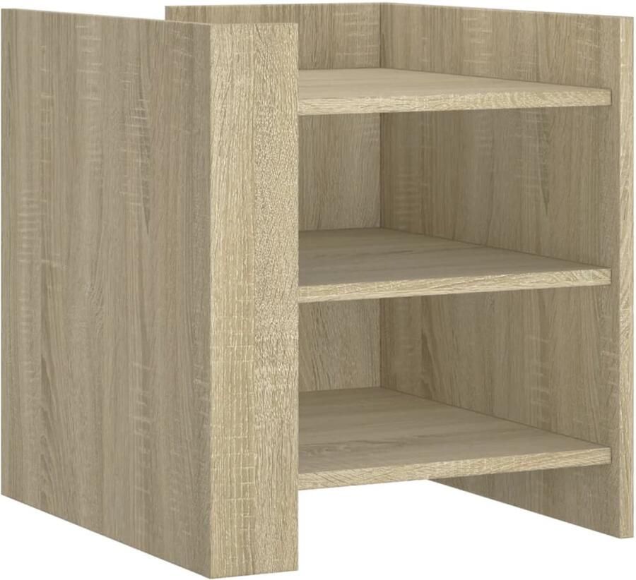 The Living Store Nachtkastje 45x50x50 cm bewerkt hout sonoma eikenkleurig Nachtkastje Kastje Salontafel Houten Meubilair Sonoma Eiken - Foto 2