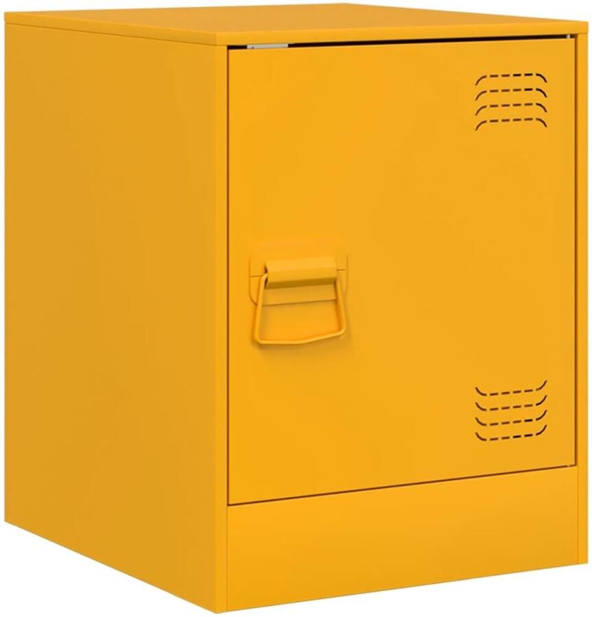 The Living Store Nachtkastje 34 5x39x44 cm staal mosterdgeel Nachtkastje Nachtkastjes Mustard Yellow Geel Staal - Foto 2