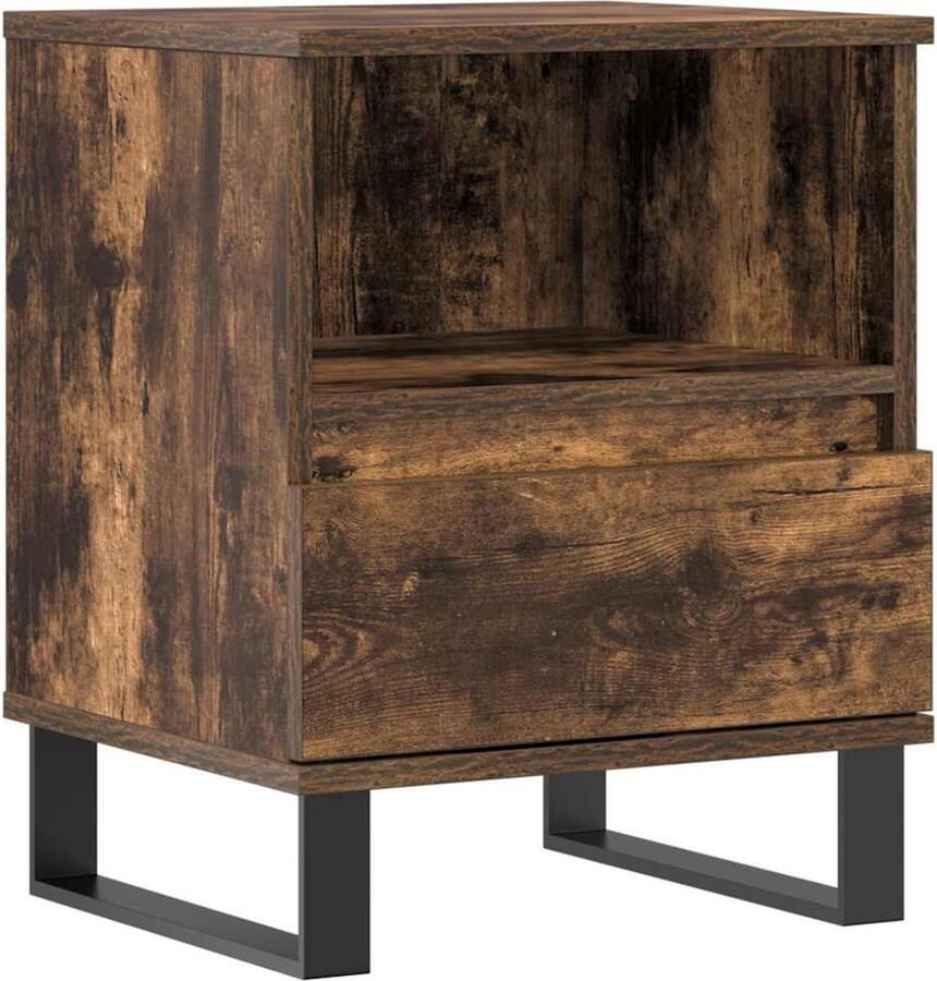 The Living Store Nachtkastje Trendy Meubelen Afmeting- 40 x 35 x 50 cm Kleur- Gerookt eiken Ken- Duurzaam Nachtkastje Kastje Slaapkamerdecoratie Houten Meubel Bruine Meubels
