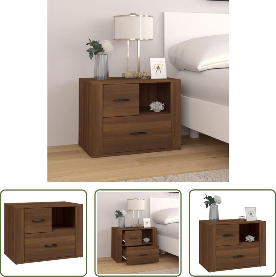 The Living Store Nachtkastje Trendy Meubels 60 x 36 x 45 cm (L x B x H) Ken- Stevig blad Duurzaam materiaal - Foto 2