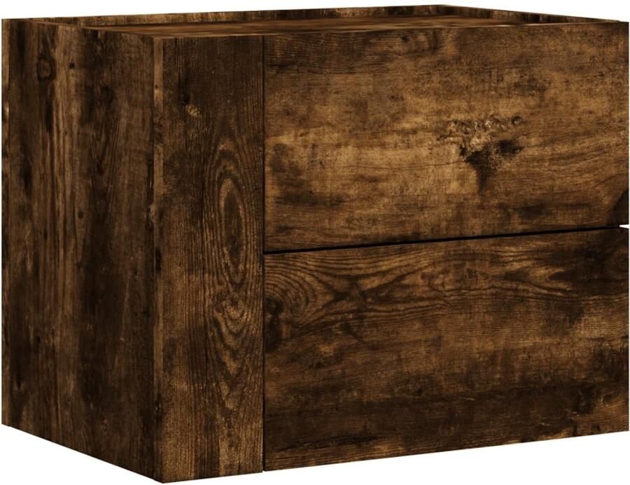 The Living Store Nachtkastje wandgemonteerd 45x30x35 cm gerookt eikenkleurig Wandgemonteerd Nachtkastje Wandgemonteerde Nachtkastjes Bijzettafel Wandkastje - Foto 2