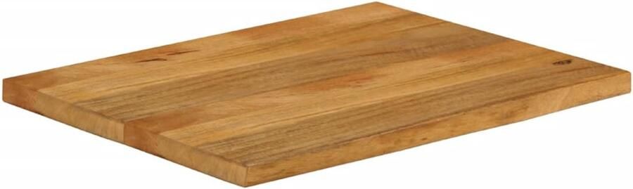 The Living Store Natuurlijk Rand Houten Tafelblad 80 x 60 x 2.5 cm Massief Mangohout Tafelblad Mangohout Eikenhouten Afwerking Naturel Design Vintage Tafel - Foto 2