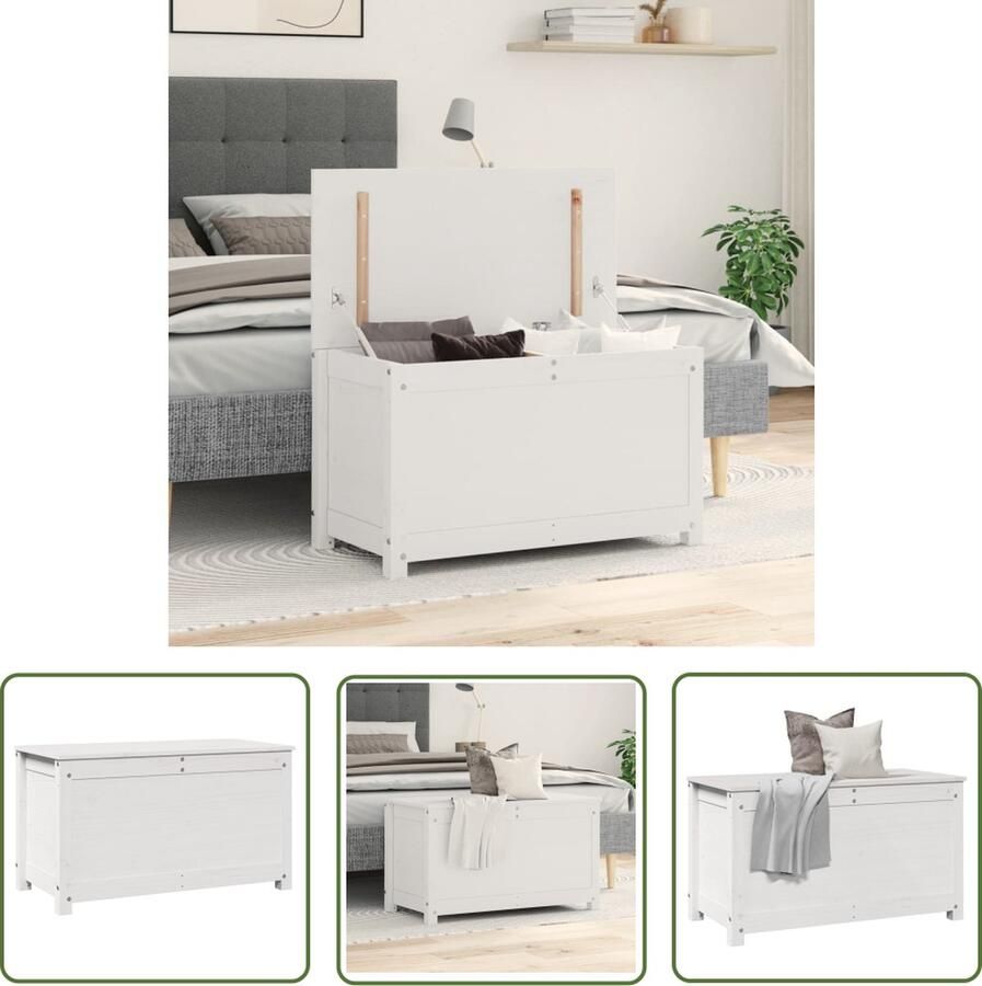 The Living Store Opbergdoos Kledingkist 80 x 40 x 45.5 cm Massief grenenhout Opslagkast Kledingkast Opbergdozen Kast Meubels - Foto 3