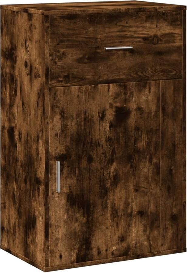 The Living Store Opbergkast 56 5x39x90 cm bewerkt hout gerookt eikenkleurig Opbergkast Bijzetkast Dressoir Houten Kast Bruine Kast - Foto 2