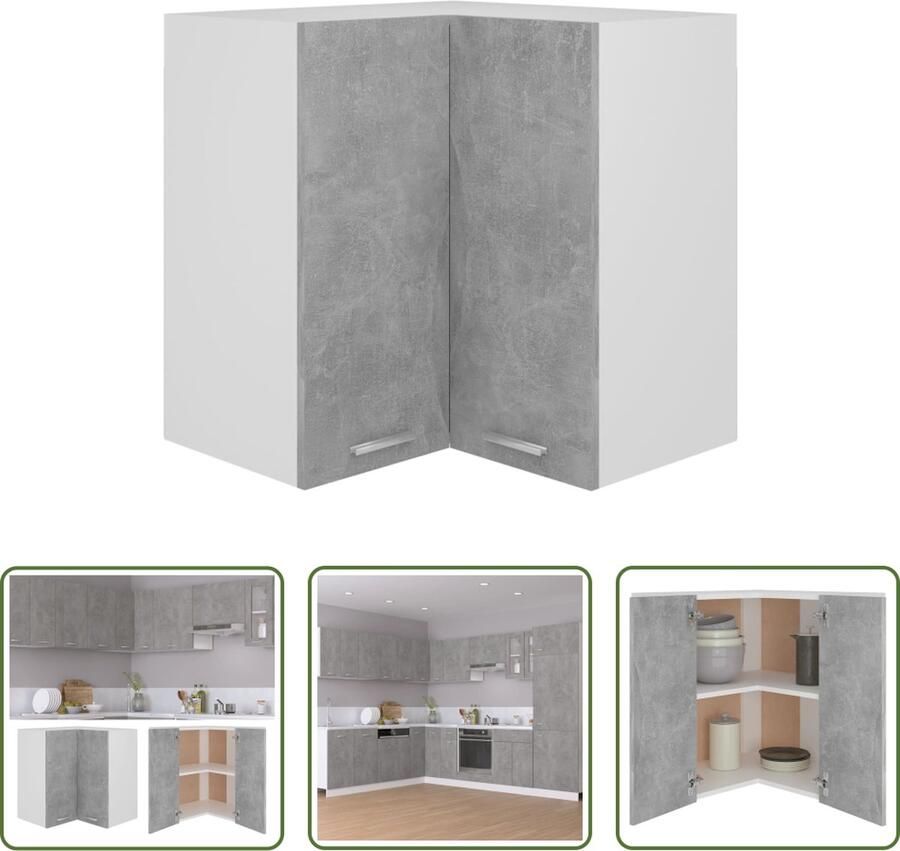 The Living Store Opbergkast Betongrijs 57 x 57 x 60 cm 2 Schappen