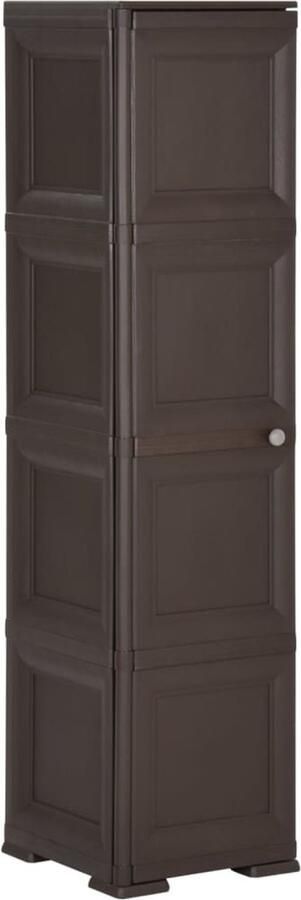 The Living Store Opbergkast Kunststof 40 x 43 x 164 cm Bruin Draagvermogen 10 kg