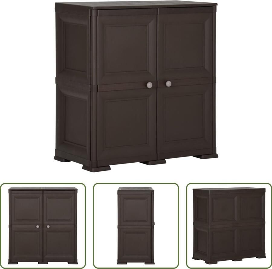 The Living Store Opbergkast Kunststof 79 x 43 x 85.5 cm Bruin - Foto 2