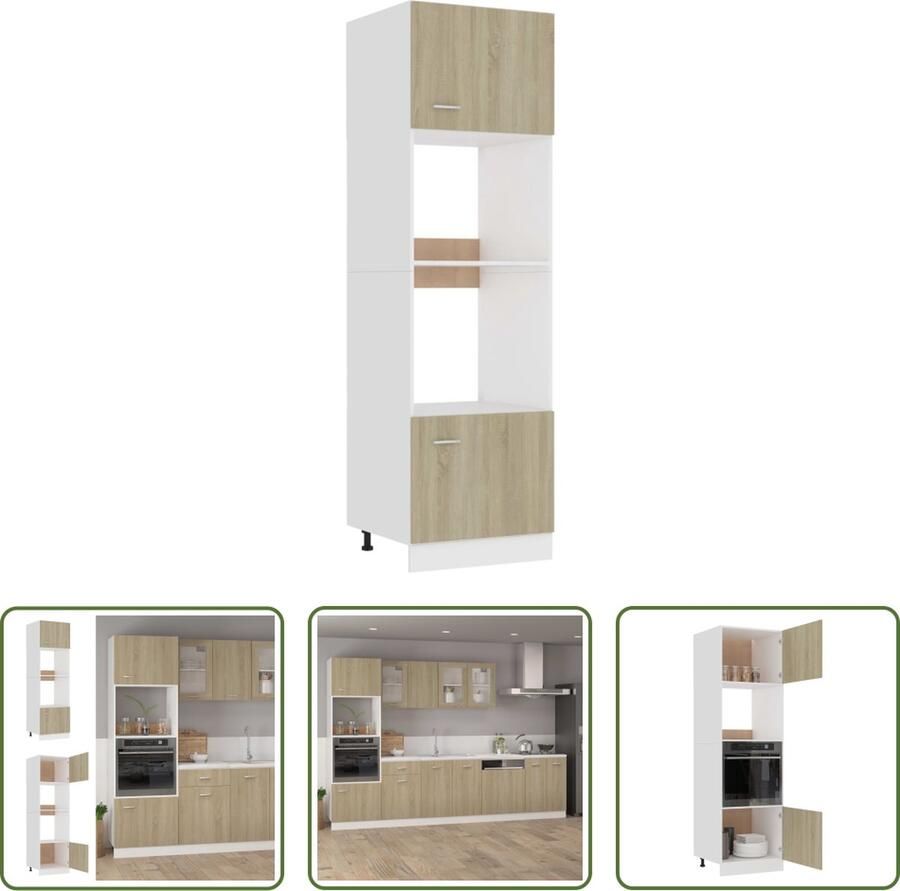 The Living Store Opbergkast Sonoma eiken 60 x 57 x 207 cm 2 deuren