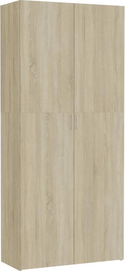 The Living Store Opbergkast Universele 80 x 35.5 x 180 cm Sonoma eiken 8 vakken