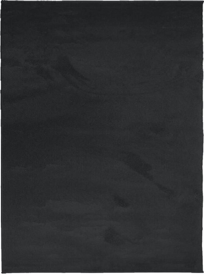 The Living Store OVIEDO Vloerkleed 240 x 340 cm Superzachte textuur Vloerkleed Tapijt Zacht Vloerkleed Modern Vloerkleed Zwart Vloerkleed