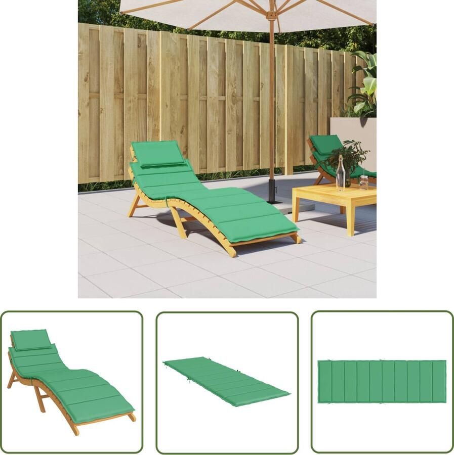 The Living Store Oxford Ligbedkussen Groen 186 x 58 x 3 cm Waterafstotend Ligbedkussen Oxford Stof Waterafstotend Tuinstoel Terrasdecoratie