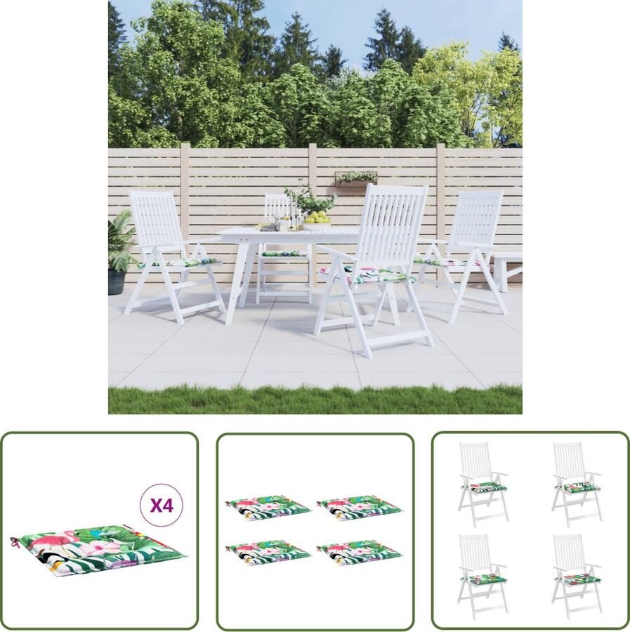 The Living Store Oxford Stof Stoelkussens 50 x 50 x 3 cm Lichtgewicht en Duurzaam Tuinstoel Kussentje Outdoor Kussen Buitenkussens Lounge Set Kussens Balkondecoratie