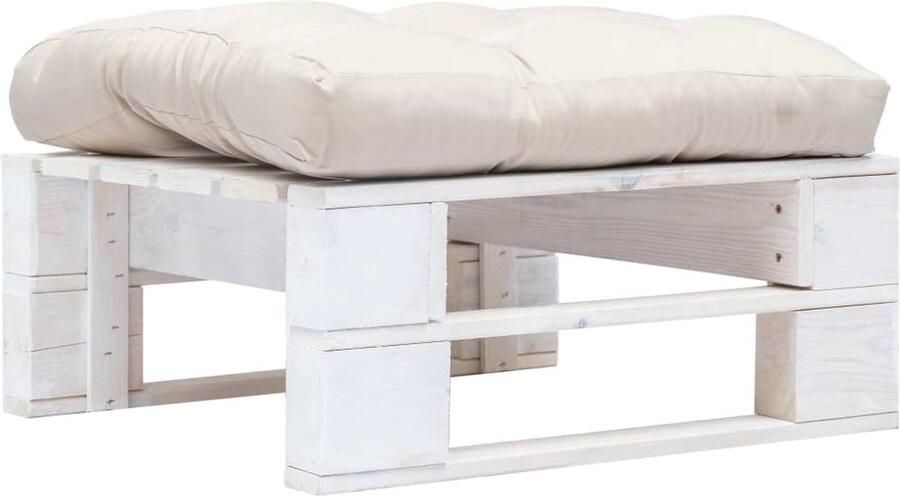 The Living Store Pallet Hocker Tuinmeubel 60x60x35cm GeÃ¯mpregneerd grenenhout Tuinstoel Pallet Stoel Buitendecoratie Lounge Meubilair Relaxstoeltje - Foto 2