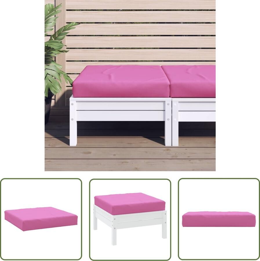The Living Store Palletkussen 60 x 60 x 8 cm Oxford stof Roze Palletkussen Outdoor Kussen Tuinkussen Zitzak Relax Kussen