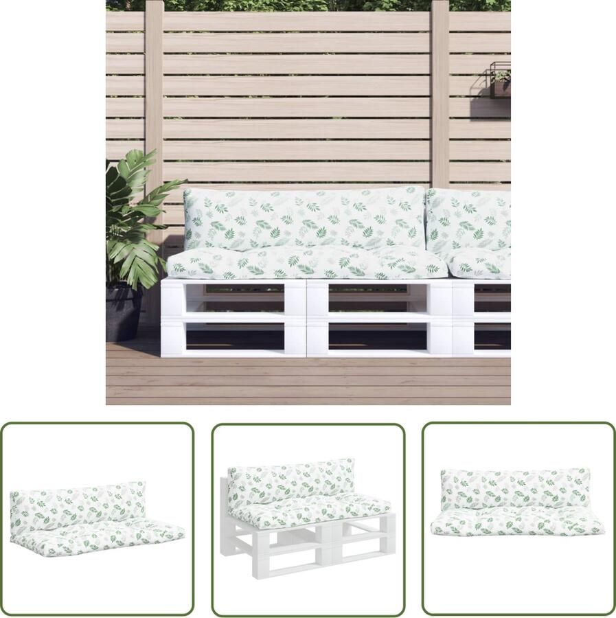 The Living Store Palletkussens Oxford stof 110 x 58 x 10 cm Bladpatroon Palletkussens Tuincushions Outdoor Cushions Lounge Cushion Zithoek
