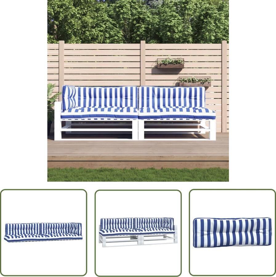 The Living Store Palletkussens polyester waterbestendig PP holle vezel buiten en binnen 120x80x12cm 2 zitkussens 2 rugkussens 1 zijkussen Palletkussens Buitenkussens Tuinkussens Balkondecoratie Lounge Set