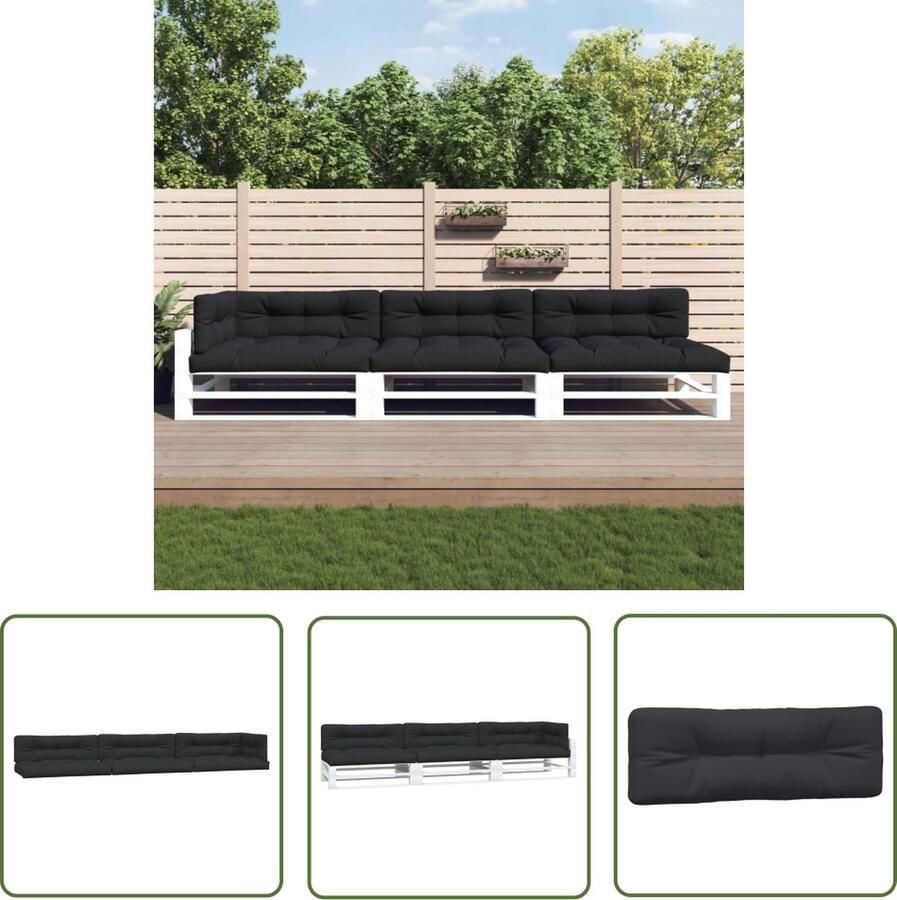 The Living Store Palletkussens Polyester 120 x 80 x 12 cm Waterafstotend Palletkussens Outdoor Meubilair Tuinkussens Balkondecoratie Lounge Set
