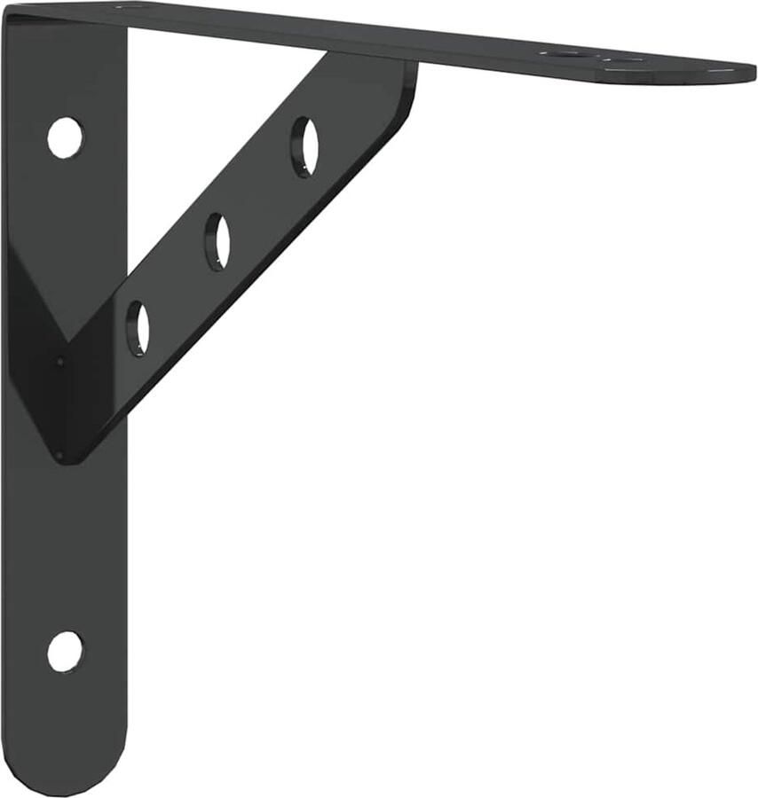 VidaXL Plankdragers 4 stuks Zwart 23 5 cm Wandplank Plankhouder Scheidingshaak Badkameraccessoires Keukenkastjes