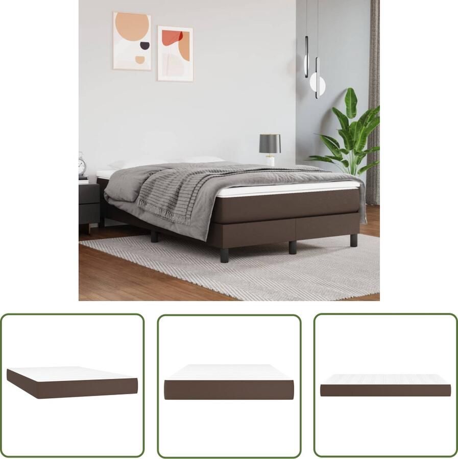 The Living Store Pocketveringmatras 120x200x20 cm kunstleer bruin Pocketveringmatras Kunstleder Matras Medium Hard Anti Allergisch Matras Comfortabele Matras