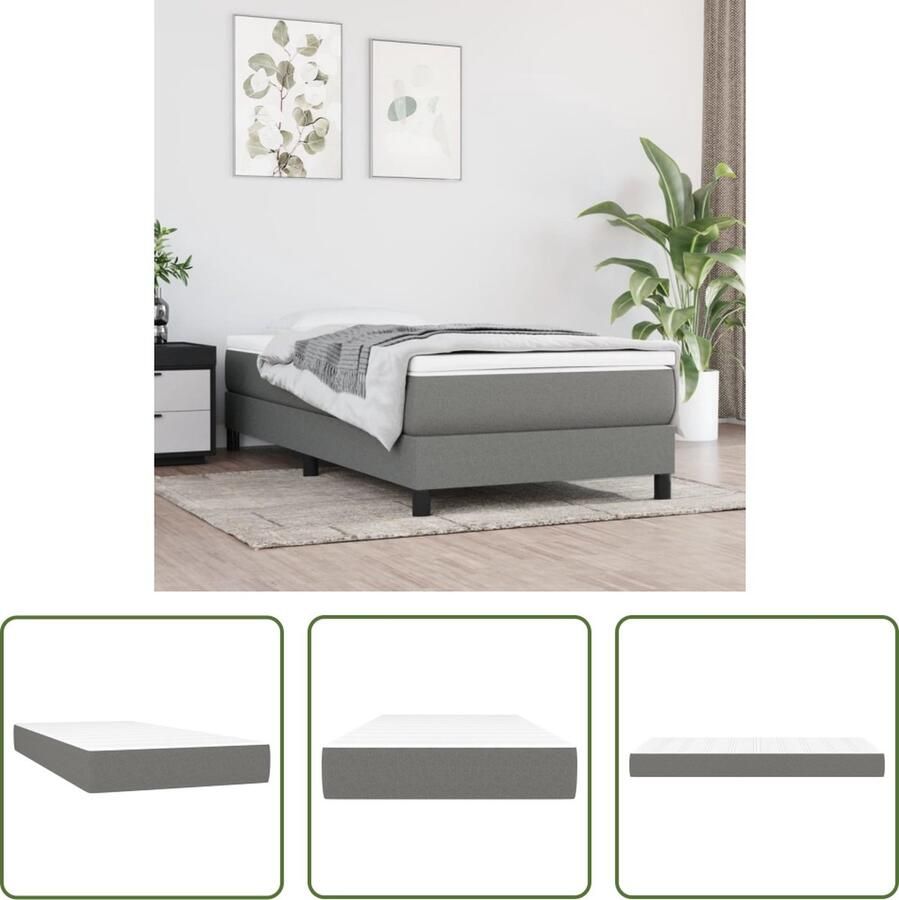 The Living Store Pocketveringmatras 90x190x20 cm Duurzaam materiaal Pocketveren Comfortabel schuim Middelharde ondersteuning Wit en donkergrijs Pocketveringmatras Slaapcomfort Matras Pocketveren Medium Hard