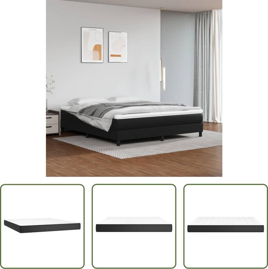 The Living Store Pocketveringmatras Comfort 180 x 200 cm kunstleer pocketveren en schuim Pocketveringmatras Matras Kunstleder Boxspring Tweepersoonsbed
