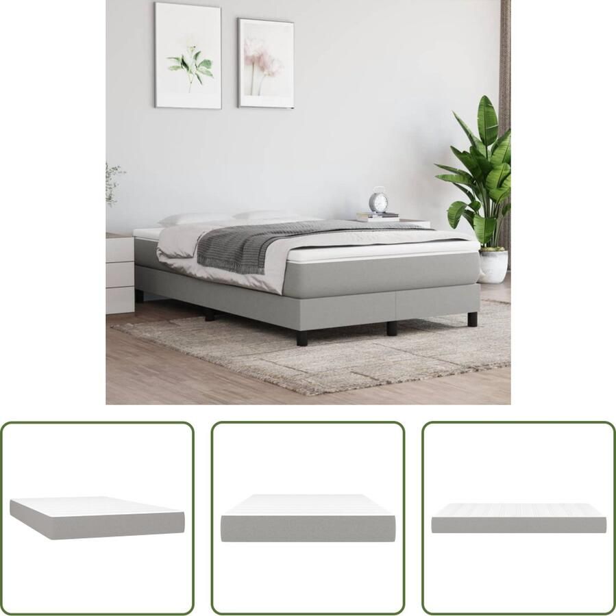 The Living Store Pocketveringmatras Comfort Matras 120x200x20 cm Wit Lichtgrijs Pocketveringmatras Matras Slapen Comfort Ondersteuning