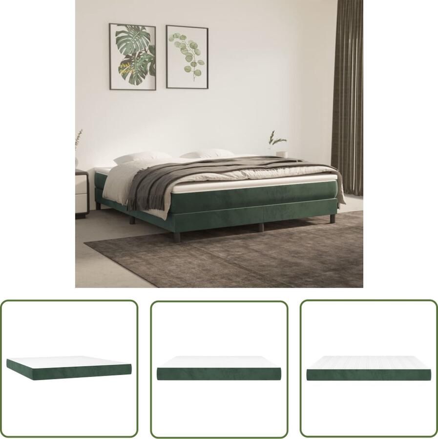The Living Store Pocketveringmatras Fluweel 160x200x20 cm Middelharde ondersteuning Pocketveringmatras Fluweel Matras Tweepersoons Matras Medium Hard Matras Slaapcomfort