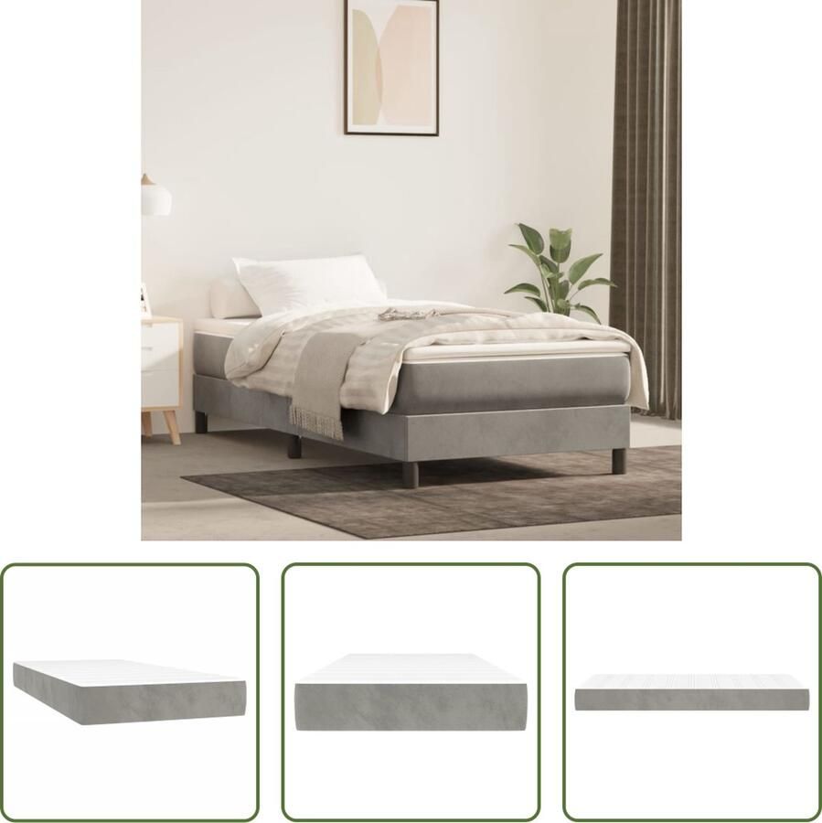 The Living Store Pocketveringmatras Fluweel 90x200x20 cm Middelharde ondersteuning Pocketveringmatras Fluweel Matras Zachte Matras Ondersteunende Matras Middeldure Matras