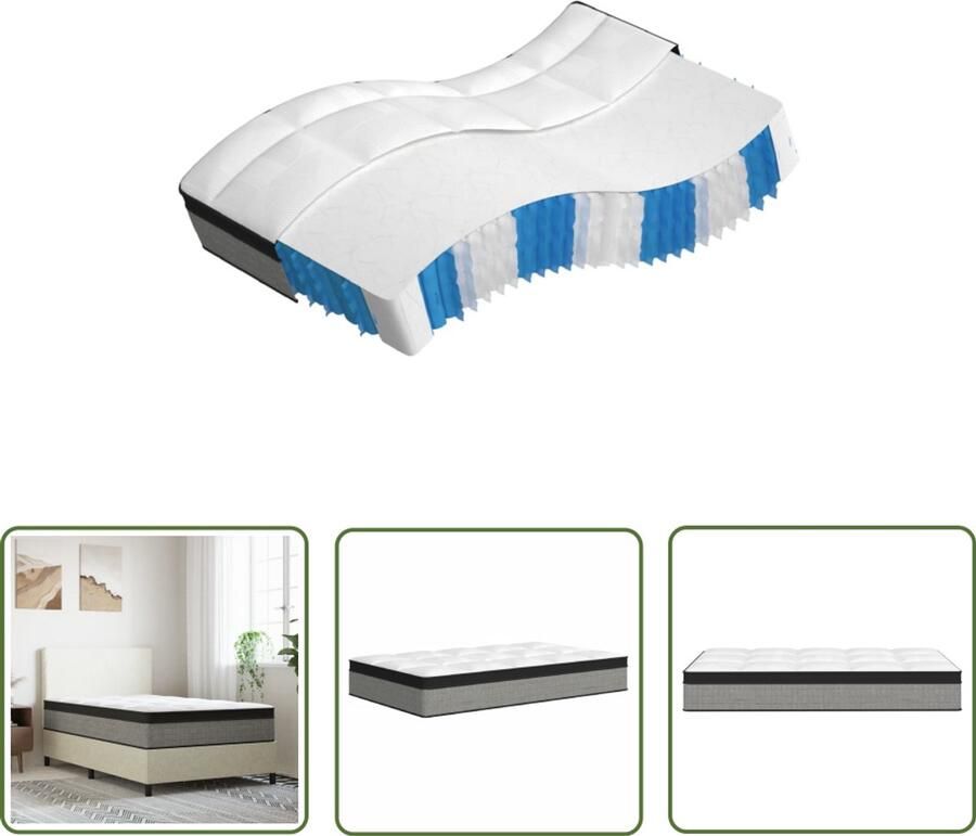 The Living Store Pocketveringmatras middelhard-plus 100x200 cm Pocketveringmatras Pocketveringmatrassen Matras Pocketvering Matras Pocketveren