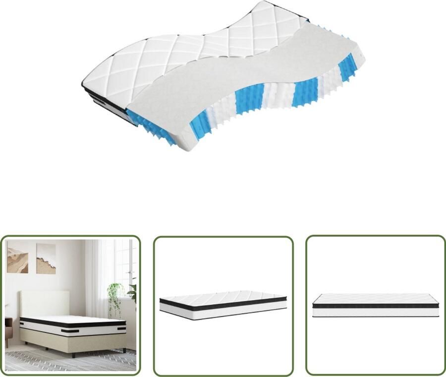 The Living Store Pocketveringmatras middelhard-plus 100x200 cm Pocketveringmatras Pocketveringmatrassen Matras Pocketvering Matras Pocketveren