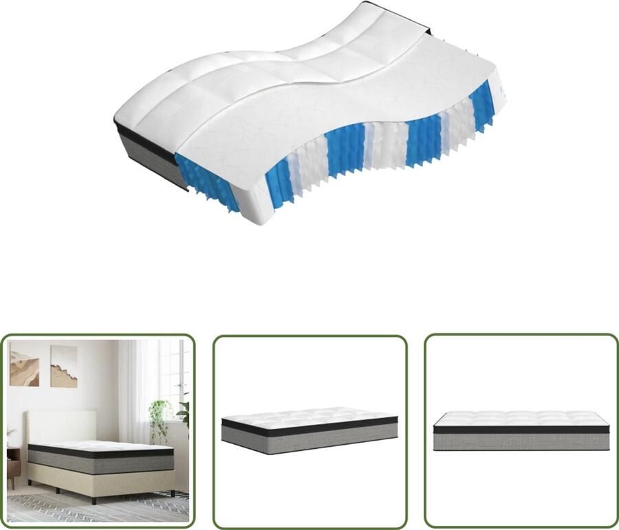 The Living Store Pocketveringmatras middelhard-plus 120x200 cm Pocketveringmatras Pocketveringmatrassen Matras Pocketvering Matras Pocketveren