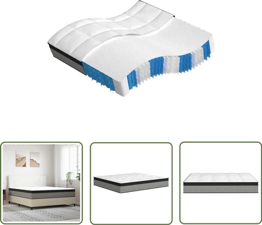The Living Store Pocketveringmatras middelhard-plus 180x200 cm Pocketveringmatras Pocketveringmatrassen Matras Pocketvering Matras Pocketveren