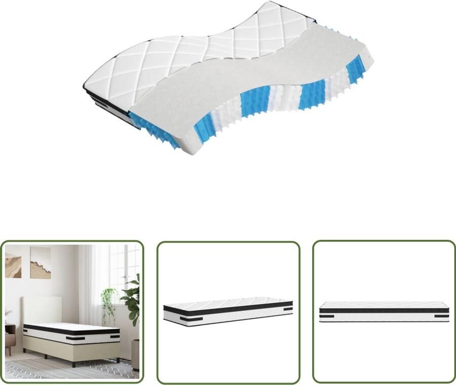 The Living Store Pocketveringmatras middelhard-plus 80x200 cm Pocketveringmatras Pocketveringmatrassen Matras Pocketvering Matras Pocketveren