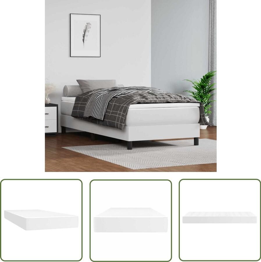 The Living Store Pocketveringmatras voor kinderen 80x160 cm kunstleer wit Kindermatras Pocketveermatras Jeugdmatras Orthopedisch Matras Kunstleder Matras