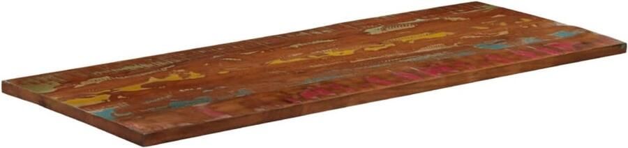 The Living Store Tafelblad rechthoekig 140x60x1 5 cm massief gerecycled hout Tafelblad Houten Tafelblad Recycled Hout Vintage Tafelblad Landelijke Stijl - Foto 2