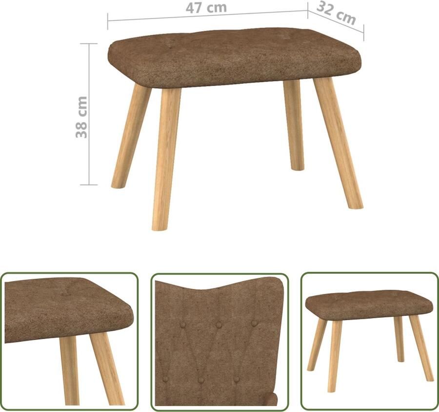 The Living Store Relaxstoel A Stoelen 61.5x69x95.5 cm Taupe Relaxfauteuil Lounge Stoel Fauteuils Tuinstoel Buitenstoel - Foto 2