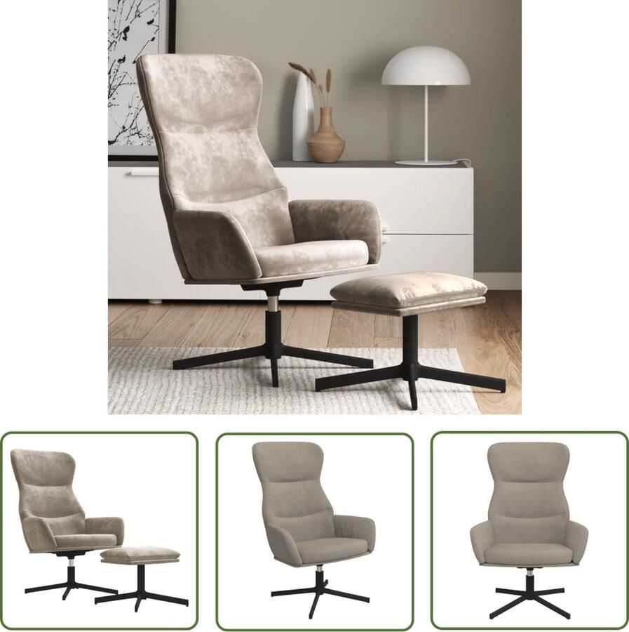 The Living Store Relaxstoel Comfort Stoel 70 x 77 x 94 cm Lichtgrijs Relaxfauteuil Lounge Fauteuil Comfortabele Stoel Fluweel Stoel Grijze Stoel - Foto 3