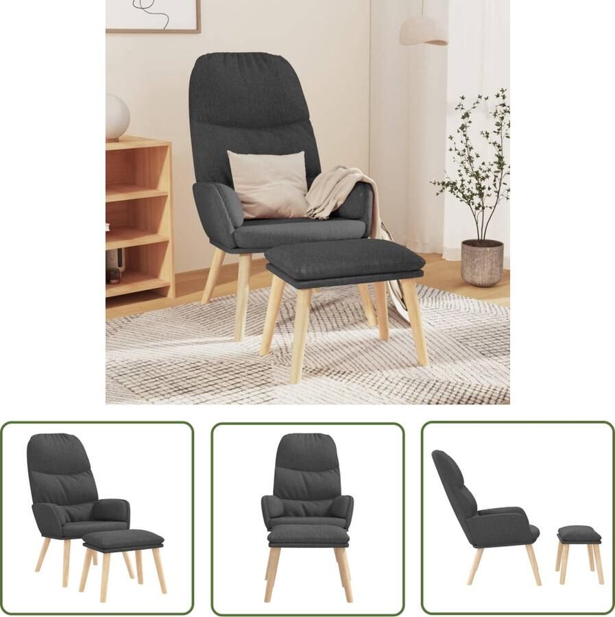 VidaXL The Living Store Relaxstoel Comfort Stoelen 70x77x98 cm Donkergrijs - Foto 2