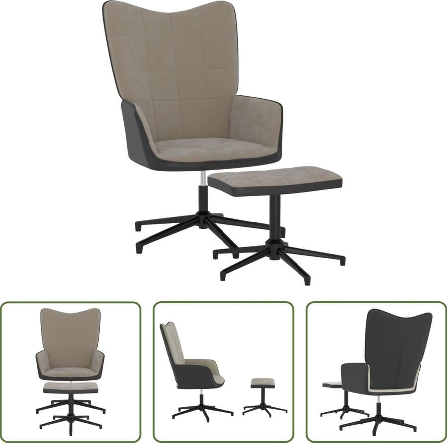 The Living Store Relaxstoel Fauteuil 62x68x98 cm Lichtgrijs - Foto 2